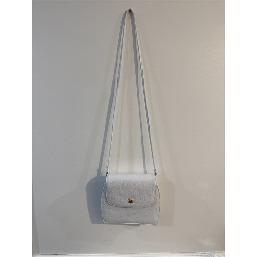 Marco Avane White Leather Shoulder Crossbody Bag with Detachable Strap